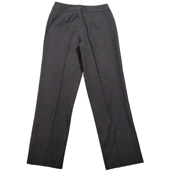 Trousers Dress Pants Stretch Wide Careers Grey Side Zipper Size 10 Talbots - Picture 2 of 11